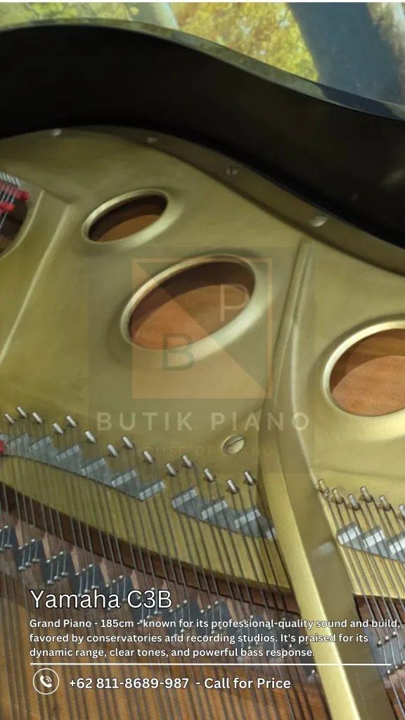 Detail soundboard Yamaha C3B Grand Piano