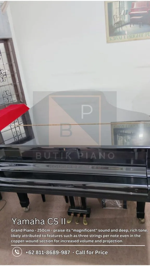 Yamaha CS II Grand Piano polished ebony tampak samping